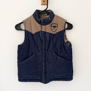 Upcycled OshKosh Boys Corduroy Camouflage Vest Fits Ages 7-8 Iron & Resin Moto